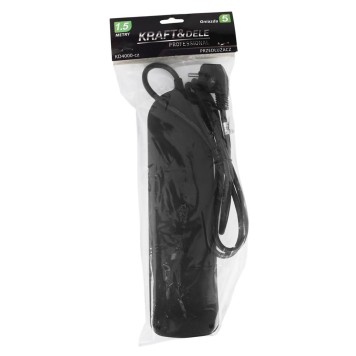 Przedłużacz 1,5m 5gniazd CZARNY KD4000-CZ