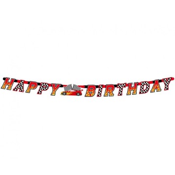 Car Racing Race Happy Birthday paper sign 220 cm