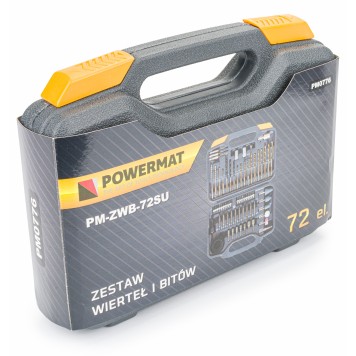 Zestaw bitów, nasadek, ściernic, wierteł do betonu, drewna i metalu 72 elementy PM-ZWB-72SU
