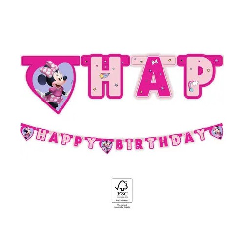 Disney Minnie  Junior Happy Birthday Sign FSC 2 m