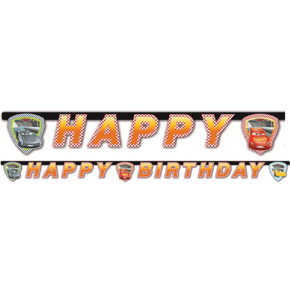 Disney Disney Verdák Arena Race Disney Cars Happy Birthday Banner 200 cm