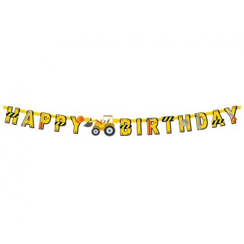 Construction Building Blocks Happy Birthday Banner 220 cm