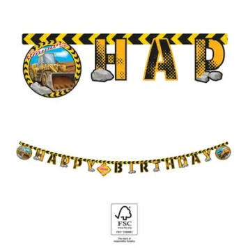 Construction Grabber Happy Birthday sign FSC 2 m