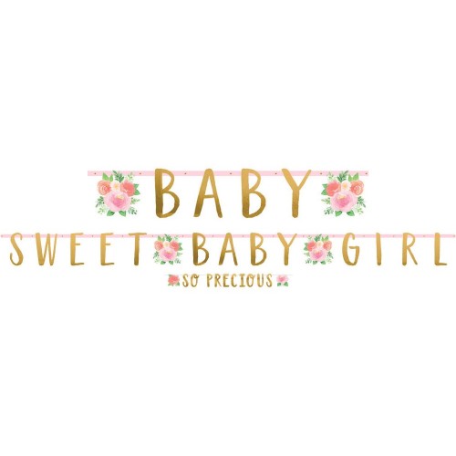 Baby Sweet Baby Girl  Floral Sweet Girl paper inscription 2 pieces