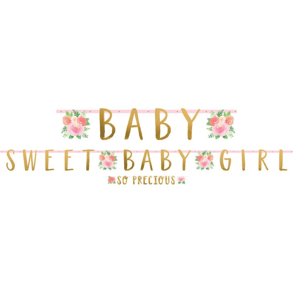 Baby Sweet Baby Girl  Floral Sweet Girl paper inscription 2 pieces