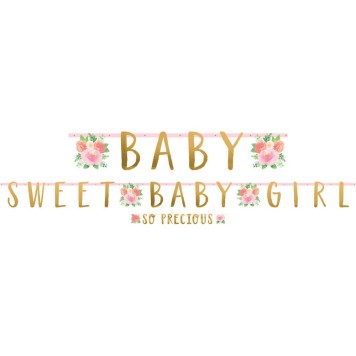 Baby Sweet Baby Girl  Floral Sweet Girl paper inscription 2 pieces
