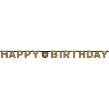 Happy Birthday Happy Birthday Gold holographic sign 213 cm