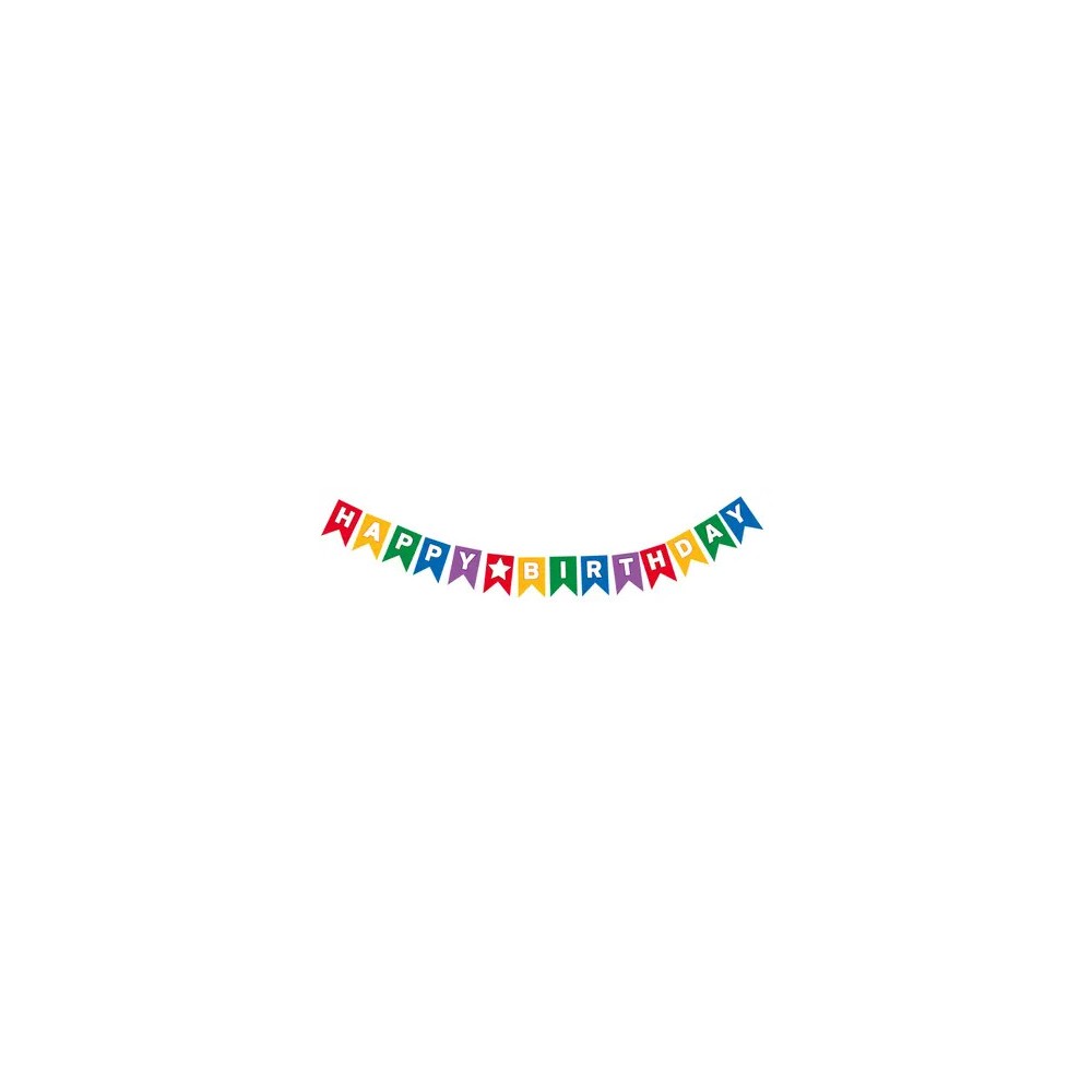 Happy Birthday Multicolor Happy Birthday paper banner 2.3 m