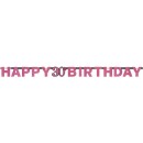 Happy Birthday Happy Birthday Pink 30 Holographic Banner 213 cm