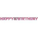 Happy Birthday Happy Birthday Pink 40 Holographic Banner 213 cm