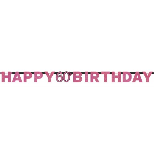 Happy Birthday Happy Birthday Pink 60 hologram sign 213 cm