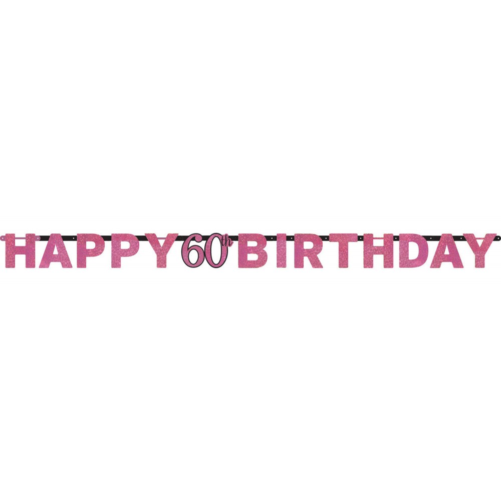 Happy Birthday Happy Birthday Pink 60 hologram sign 213 cm