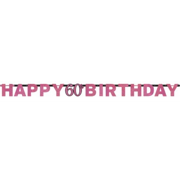 Happy Birthday Happy Birthday Pink 60 hologram sign 213 cm
