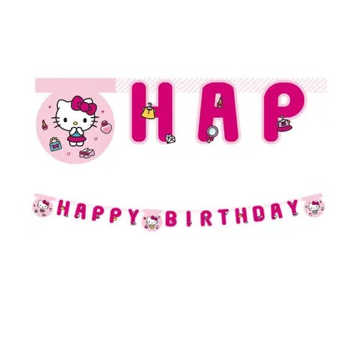 Hello Kitty Fashion Happy Birthday Sign FSC 2 m