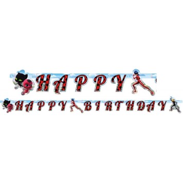 Miraculous Ladybug City Happy Birthday sign 200 cm