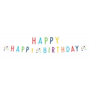 Happy Birthday Colorful Confetti Happy Birthday inscription 180 cm