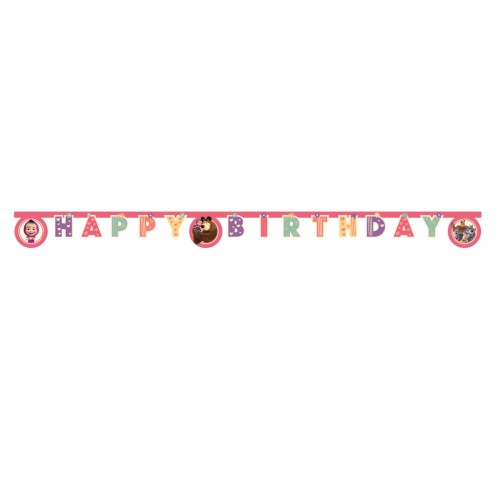 Masha and the Bear Sweet Heart Happy Birthday sign 200 cm FSC