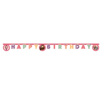 Masha and the Bear Sweet Heart Happy Birthday sign 200 cm FSC