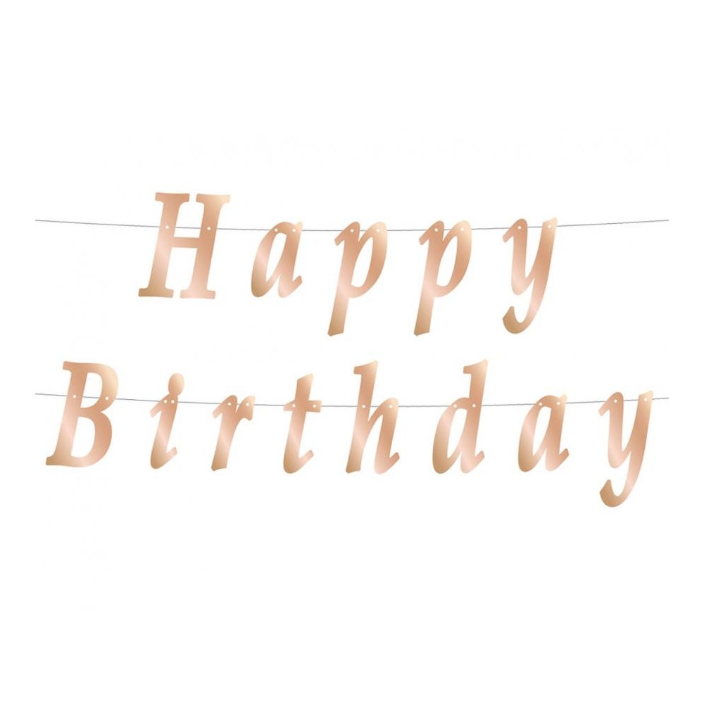 Happy Birthday Metallic Rose Gold Happy Birthday sign 200 cm