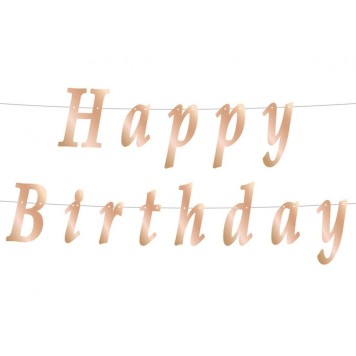 Happy Birthday Metallic Rose Gold Happy Birthday sign 200 cm