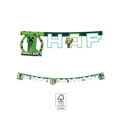 Minecraft Green Happy Birthday Sign FSC 2 m