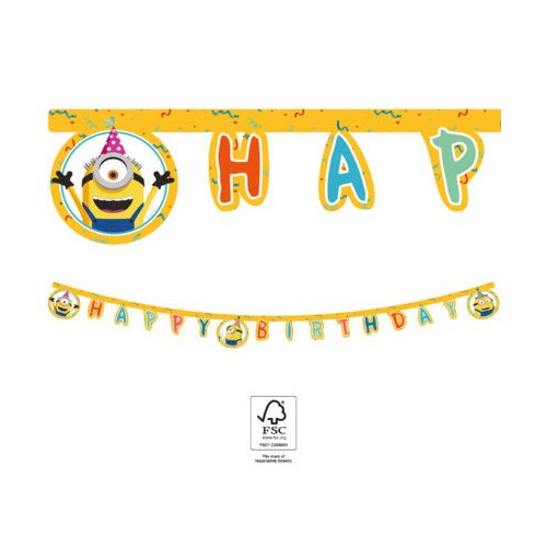 Minions The Rise of Gru Happy Birthday sign FSC 2 m