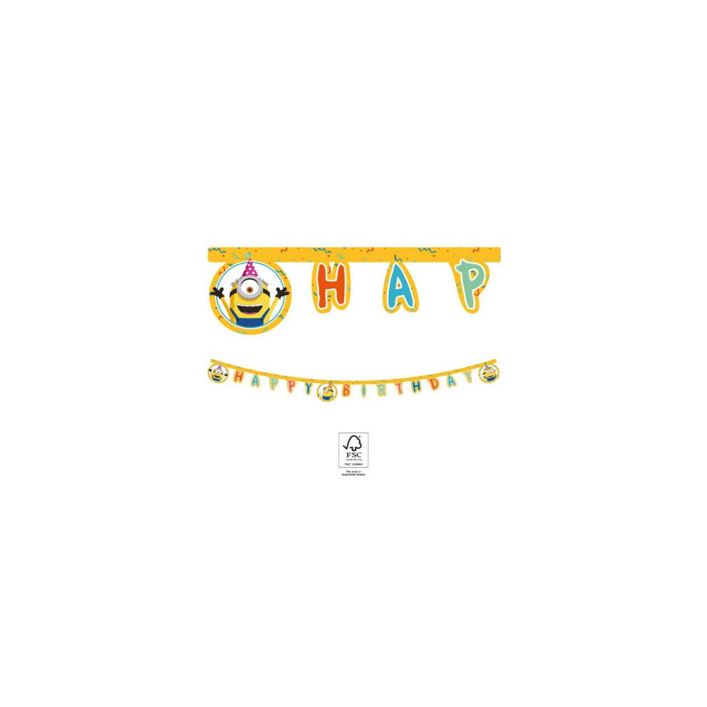 Minions The Rise of Gru Happy Birthday sign FSC 2 m