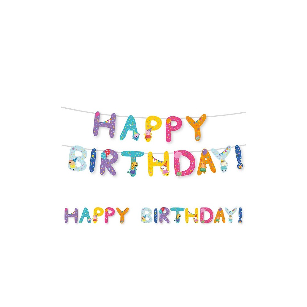 Peppa Pig Celebration Happy Birthday banner