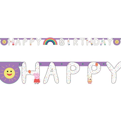 Peppa Pig Confetti Happy Birthday banner