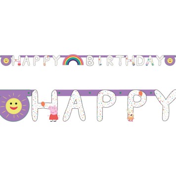 Peppa Pig Confetti Happy Birthday banner