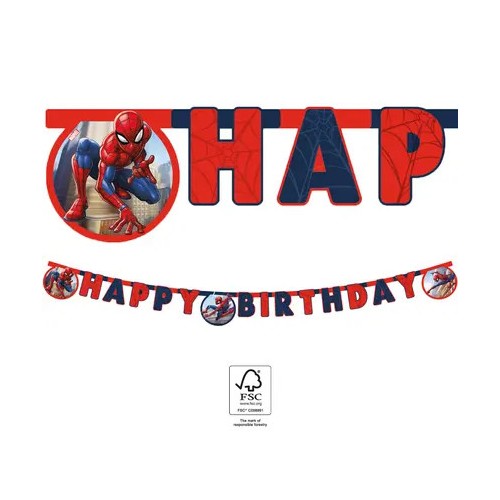 Spiderman Crime Fighter Happy Birthday Banner FSC 2 m