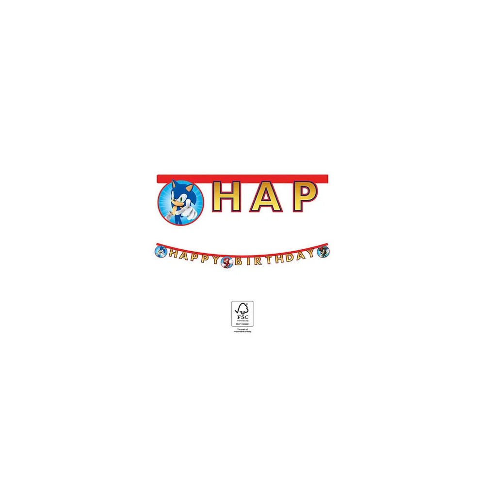 Sonic the Hedgehog Sega Sonic the Hedgehog Happy Birthday Banner FSC 2 m