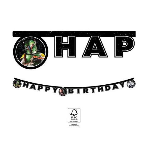 Star Wars Galaxy Happy Birthday Sign FSC 2 m