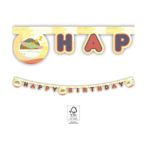 Star Wars The Mandalorian Happy Birthday sign FSC 2 m