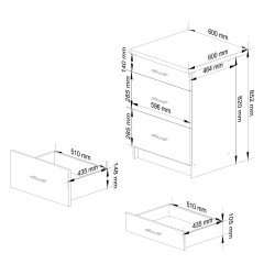 Szafka OLIWIA S60 3SZ + BLAT BIAŁA / BETON