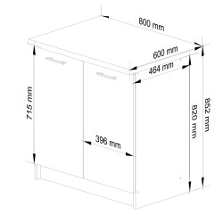 Szafka OLIWIA S80 + BLAT BIAŁA / BETON