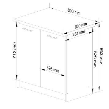 Szafka OLIWIA S80 + BLAT BIAŁA / BETON