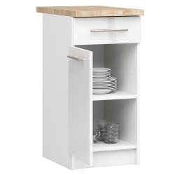 Szafka OLIWIA S40 SZ1 + BLAT BIAŁA / BIAŁY POŁYSK