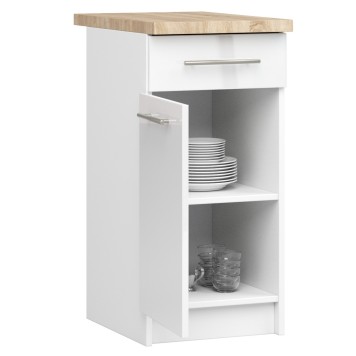Szafka OLIWIA S40 SZ1 + BLAT BIAŁA / BIAŁY POŁYSK