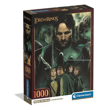The Lord of the Rings Aragorn & Hobbits 1000 piece Compact puzzle Clementoni