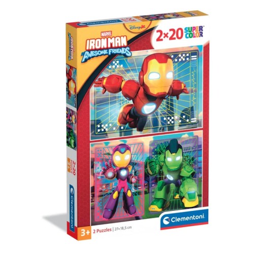 Avengers Hero Squad Iron Man and Awesome Friends 2x20 piece puzzle Clementoni