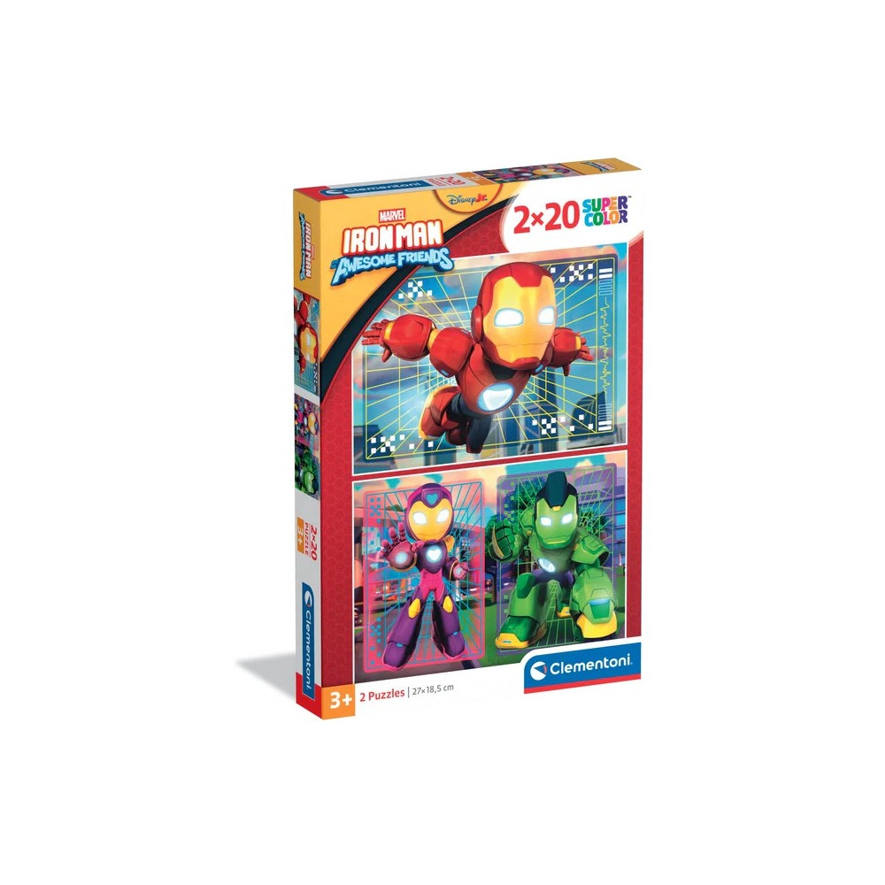 Avengers Hero Squad Iron Man and Awesome Friends 2x20 piece puzzle Clementoni