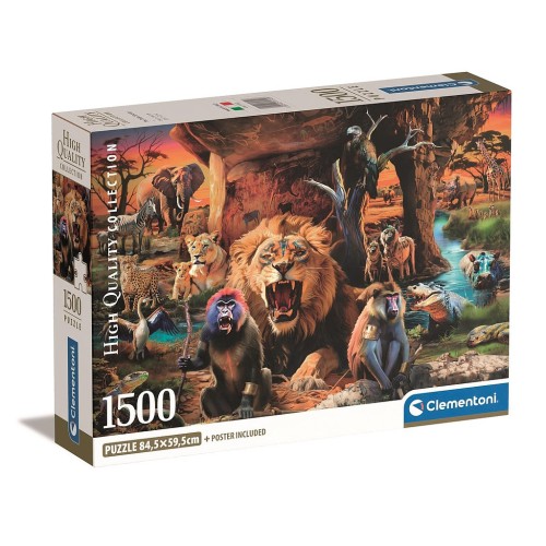 Animals Tribal Society 1500 pieces Compact puzzle Clementoni