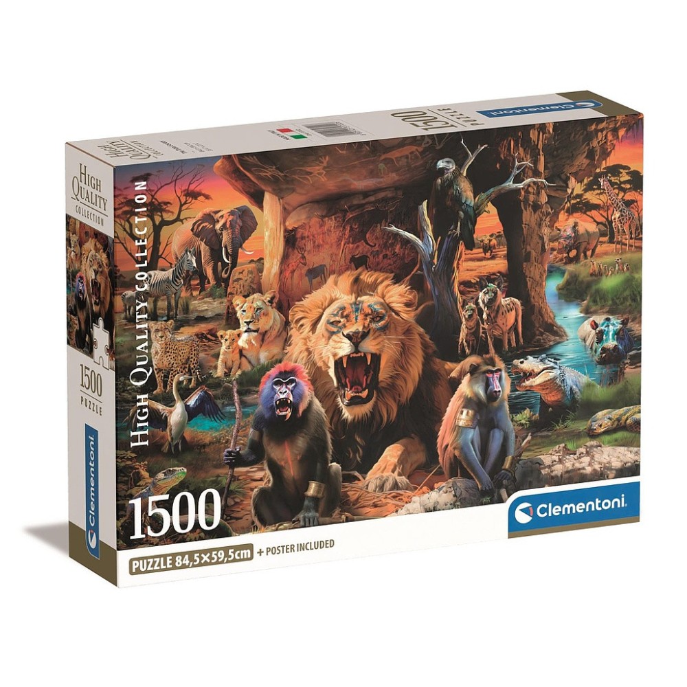 Animals Tribal Society 1500 pieces Compact puzzle Clementoni