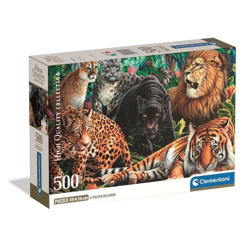 Animals Wild Cats 500-piece Compact Puzzle Clementoni