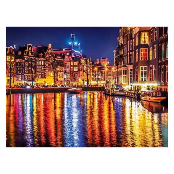 Cities Night Amsterdam 500-piece puzzle Clementoni