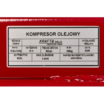 Kompresor Olejowy 500L / 3 tłoki / 400V KD1413