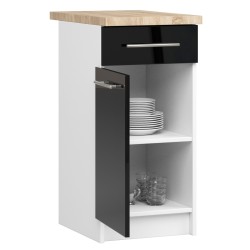 Szafka OLIWIA S40 SZ1 + BLAT BIAŁA / CZARNY POŁYSK
