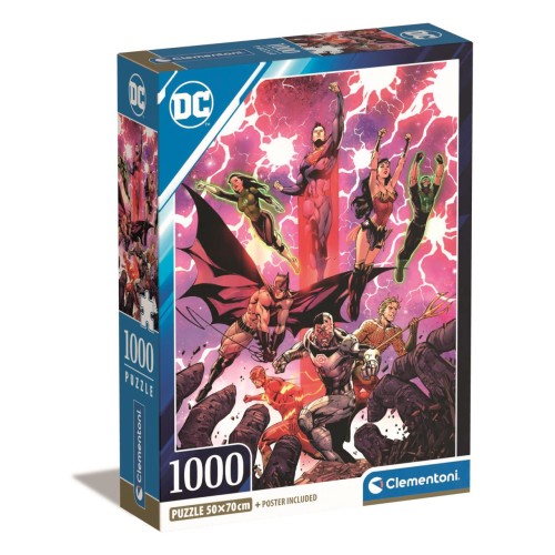 Jusice League Defenders 1000 pcs Compact Puzzle Clementoni