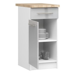 Szafka OLIWIA S40 SZ1 + BLAT BIAŁA / METALIK POŁYSK